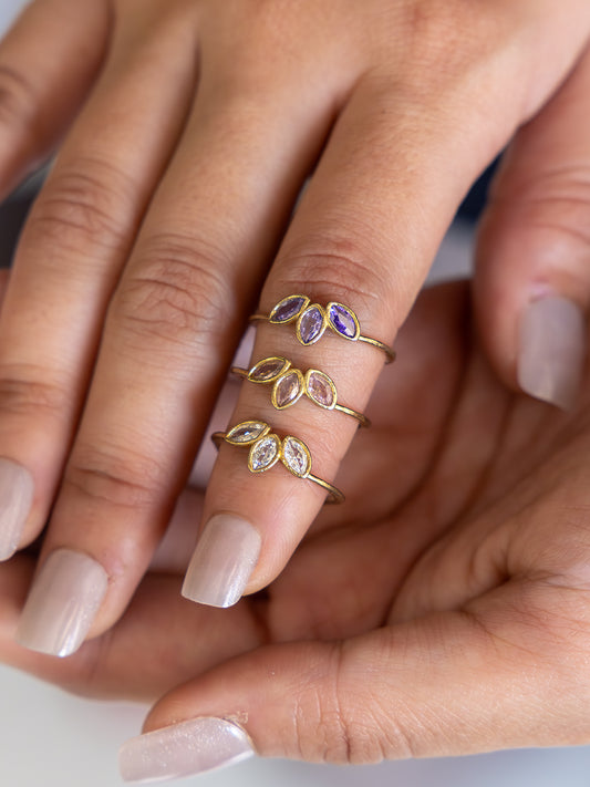 Lily Petal Brass Adjustable Ring (Anti Tarnish)