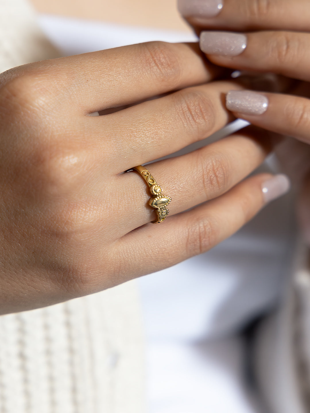 Navira Crown Ring Brass Ring (Anti Tarnish)