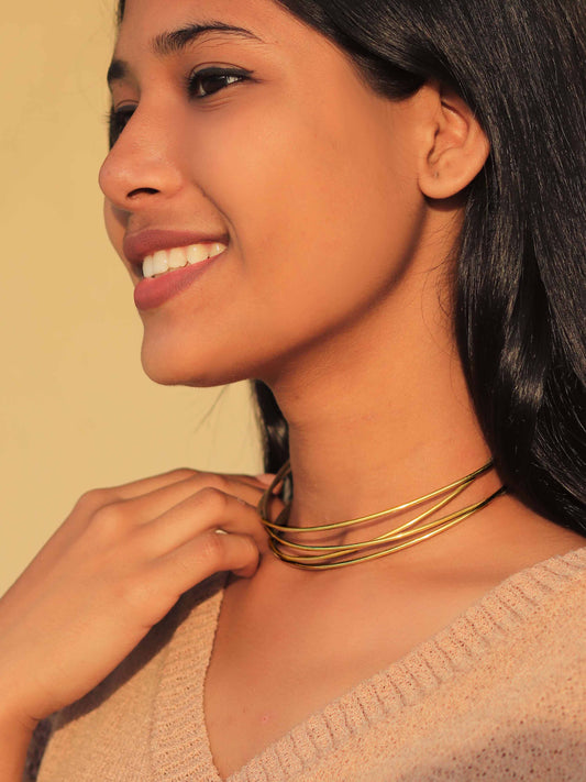 Collier set Brass Hamper (Anti Tarnish) Adjustable