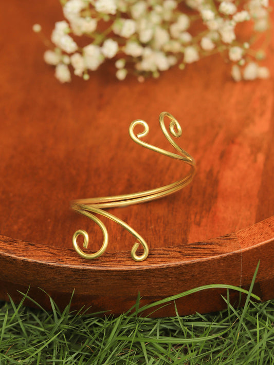 Curvee Artistic Wire Brass Adjustable Bracelet (Anti Tarnish)