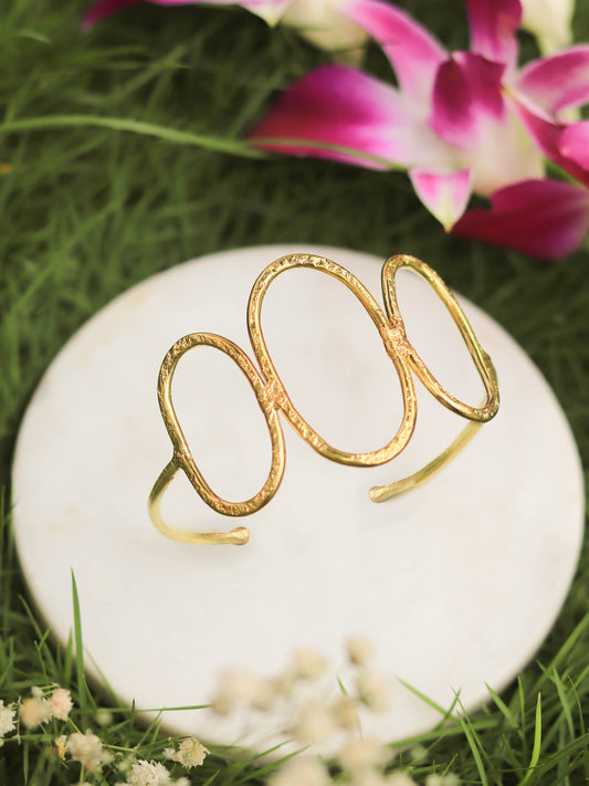 Circuit Adjustable Brass Bracelet (Anti Tarnish)