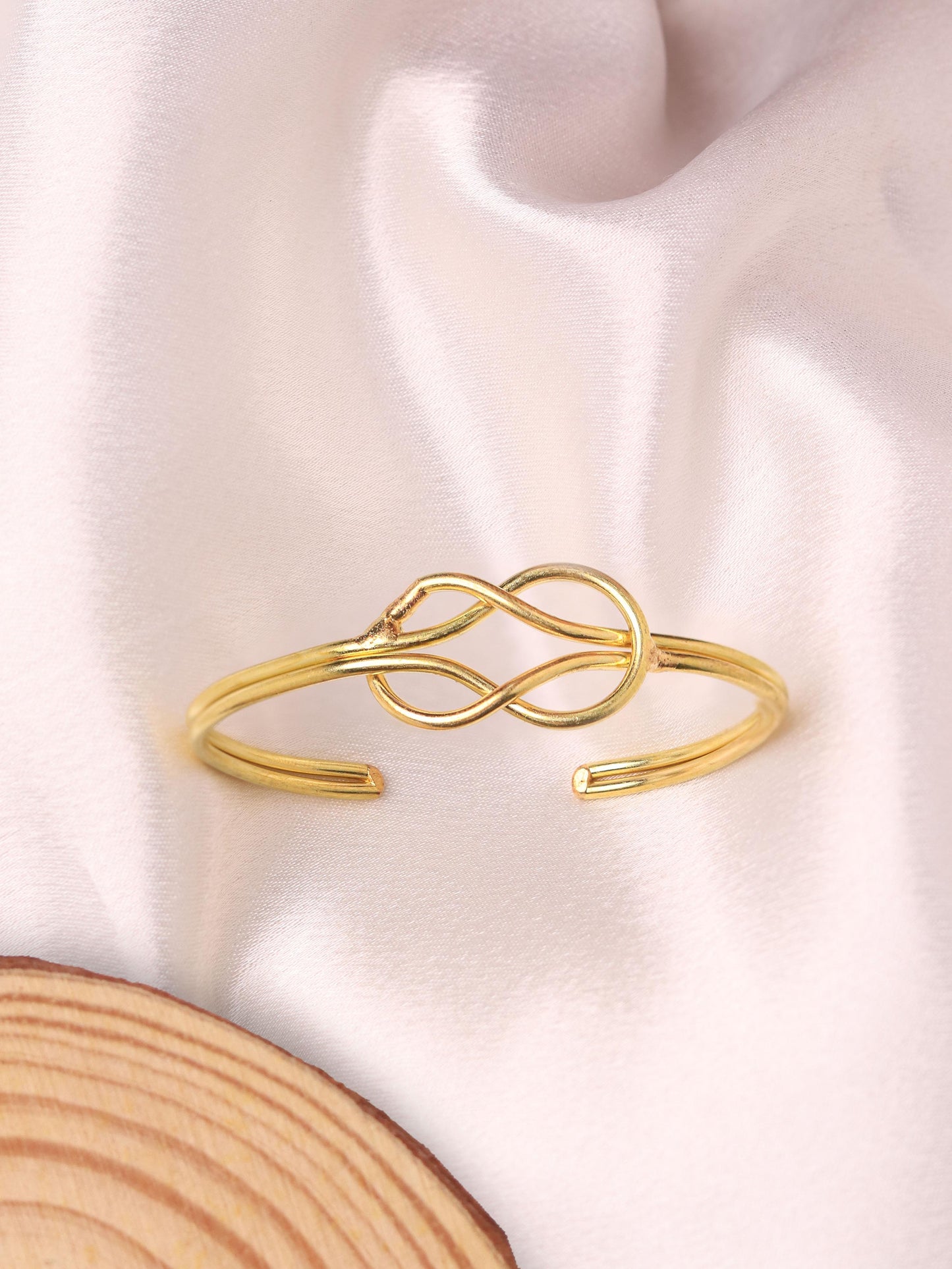 Eternal Knot Brass Adjustable Bracelet (Anti Tarnish)