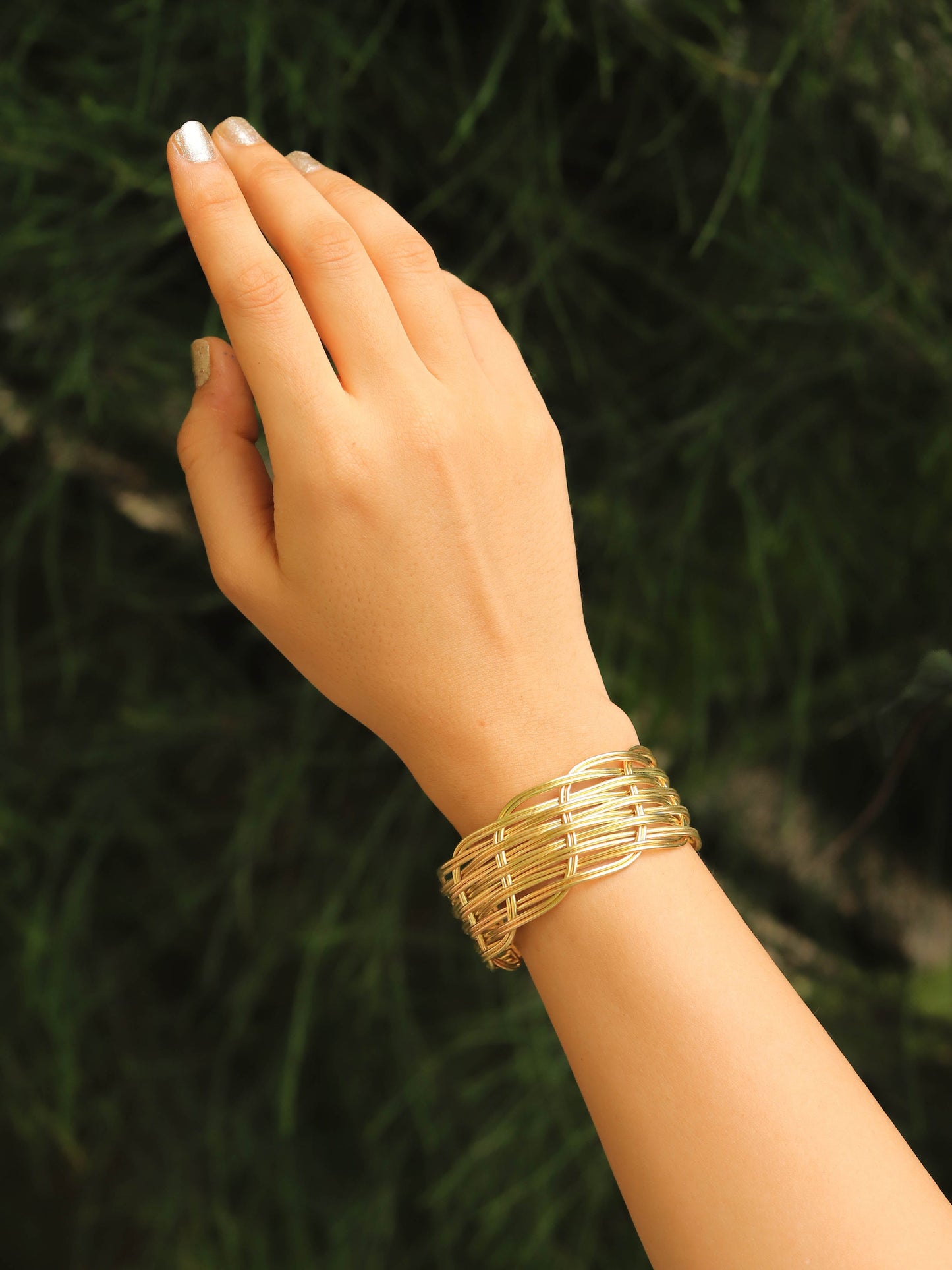 Plaited Vintage Adjustable Brass Bracelet (Anti Tarnish)