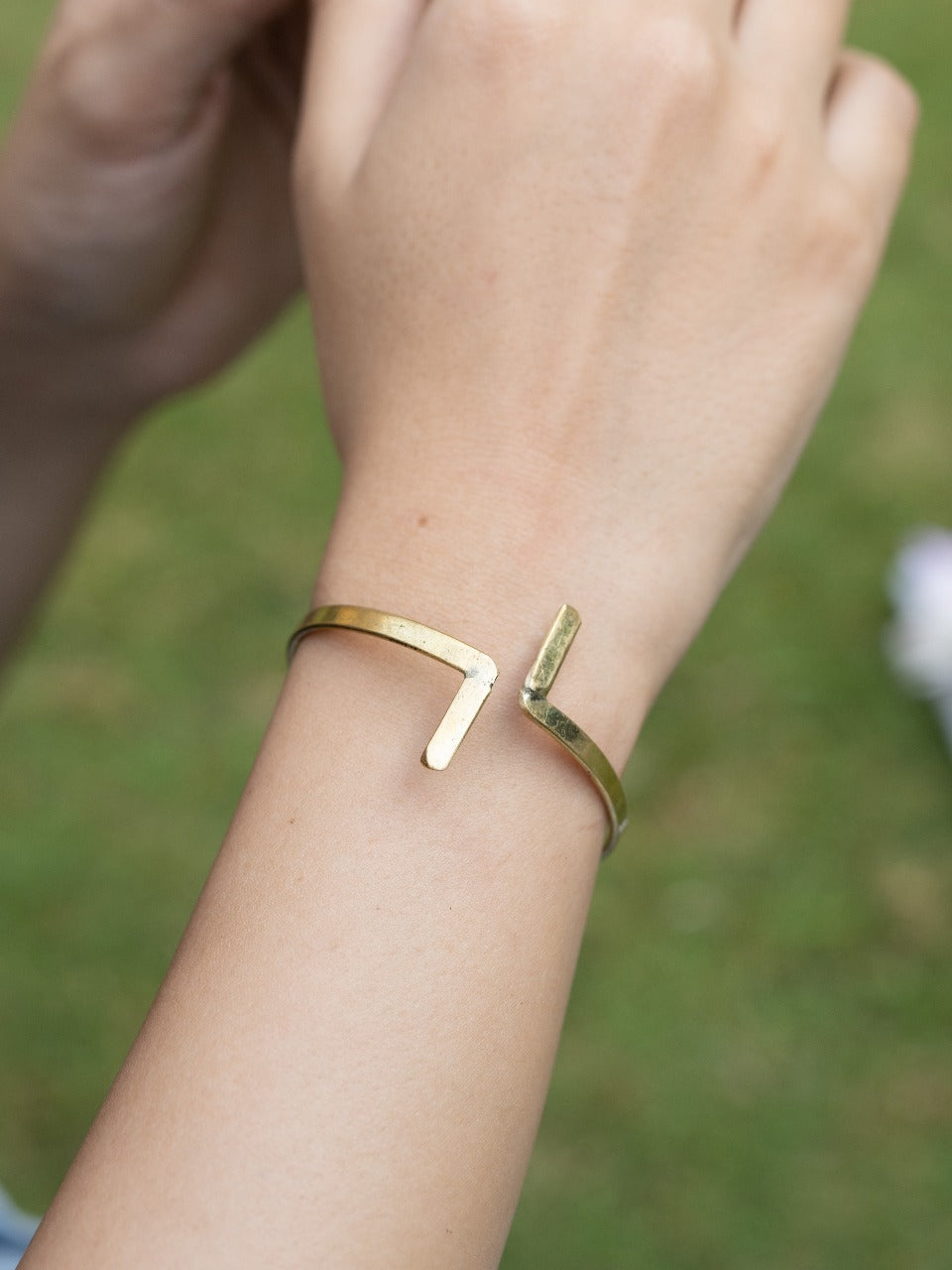 Zeta open Brass Adjustable Bracelet (Anti Tarnish)