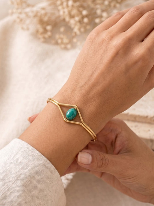 Turquoise Orbit Adjustable Bracelet (Anti Tarnish)