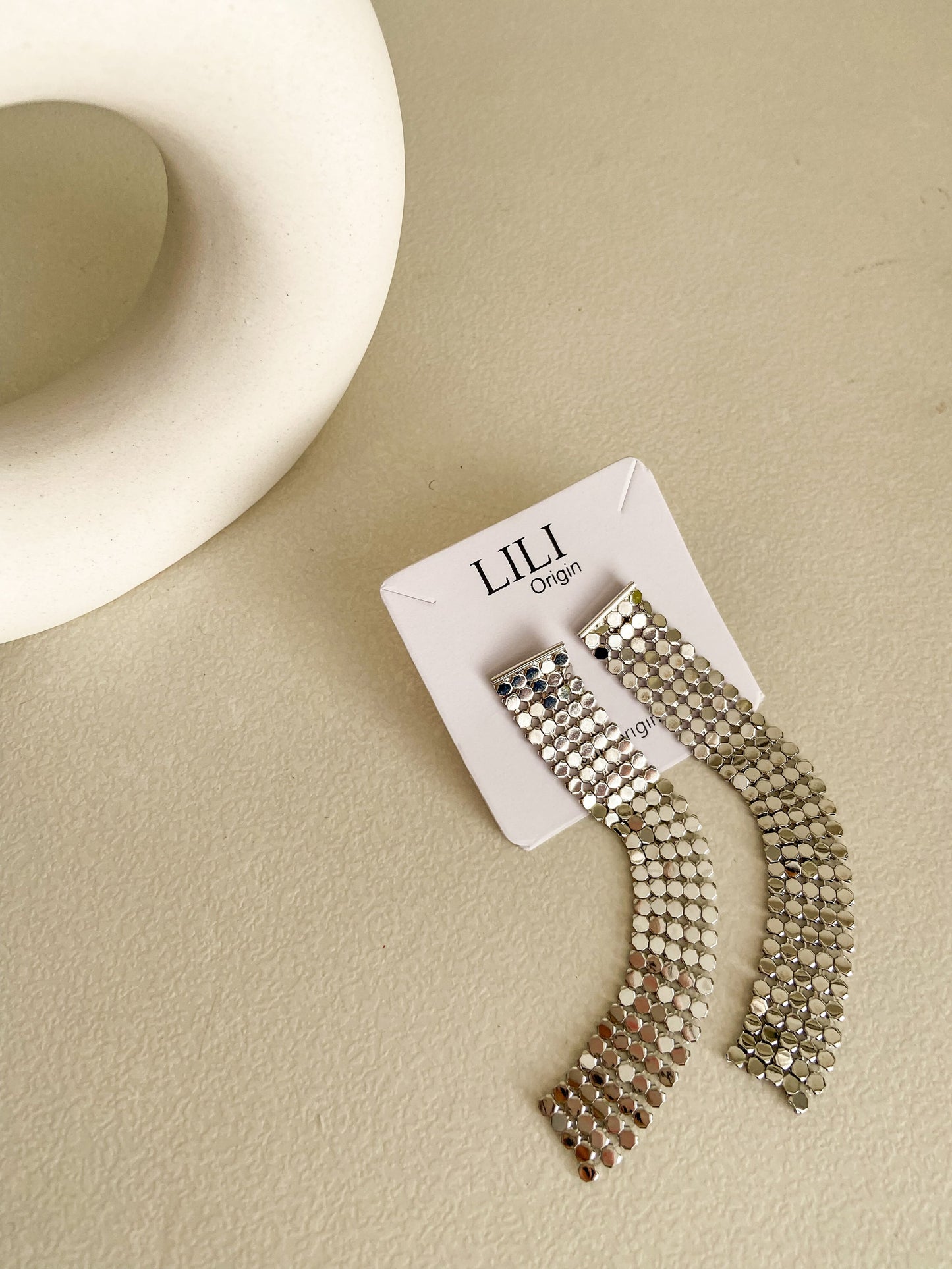 Party Dangler Silver Statement Earring - Lili-Origin