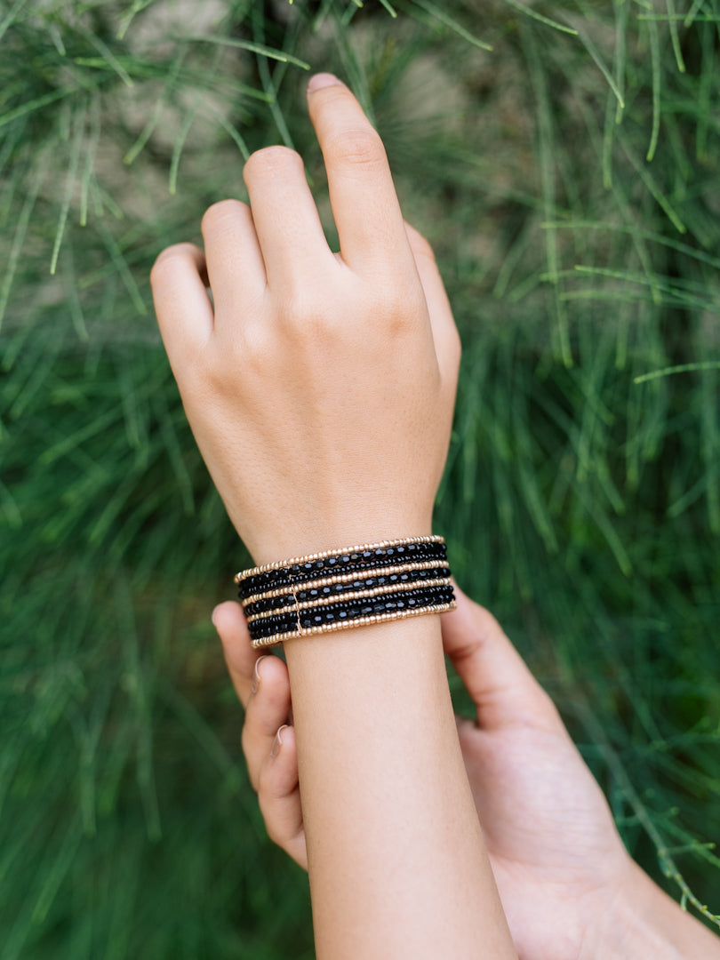 Midnight Beaded Adjustable Bracelet