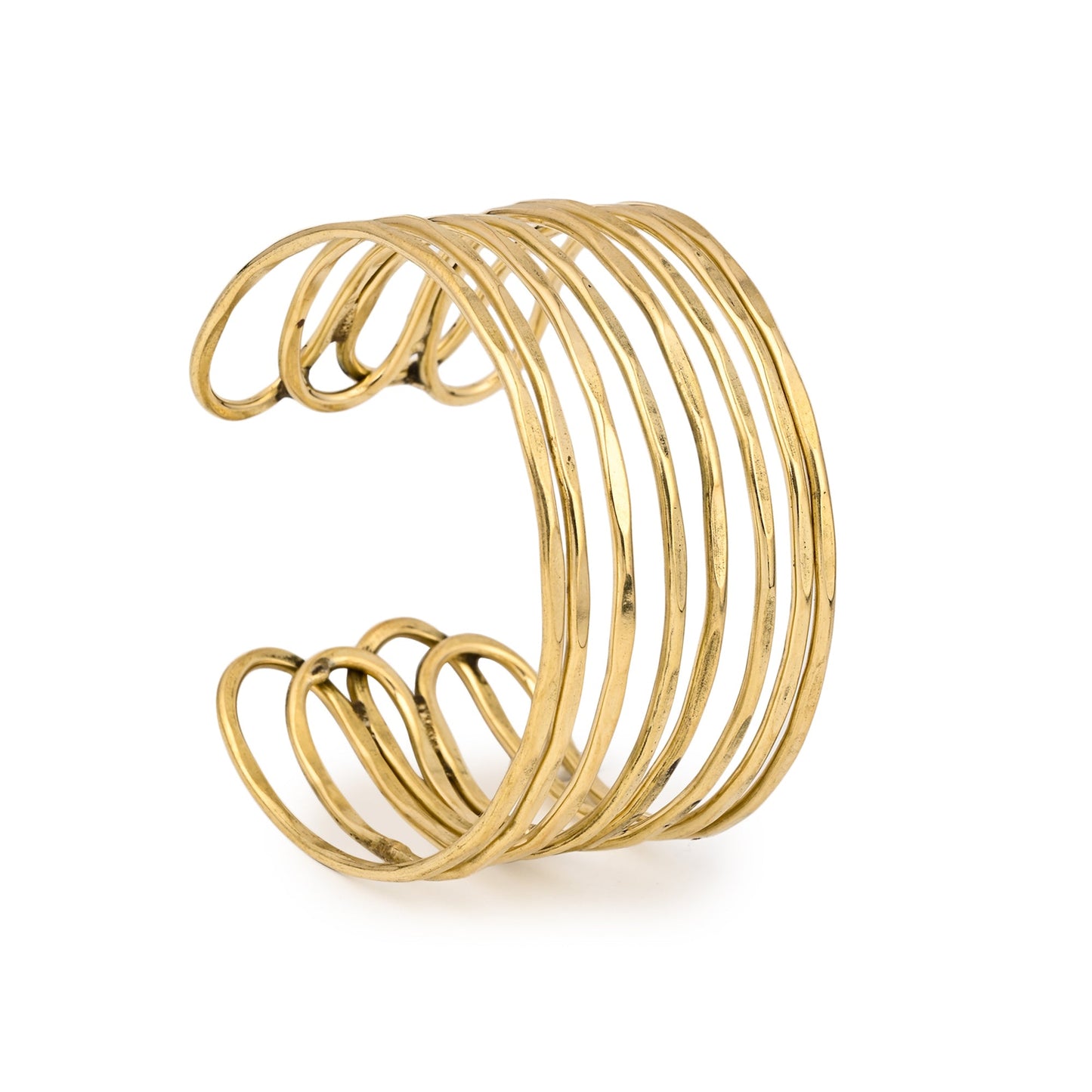 Hallow Out Adjustable Brass Bangle Bracelet (Anti Tarnish)