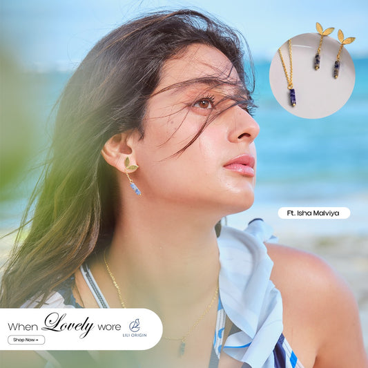 Sodalite Necklace + Earring Crystal Set (Semi Precious)