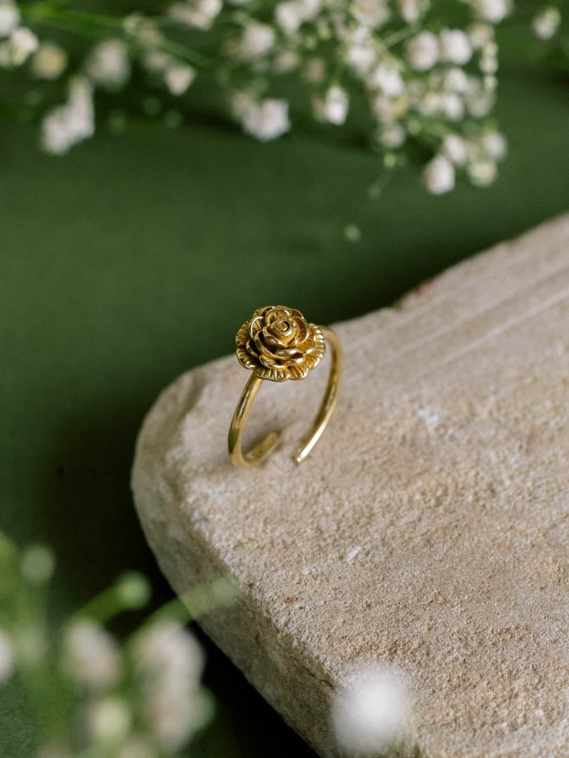 Rose and Butterfly Ring Combo Brass Adjustable Ring (Anti Tarnish)