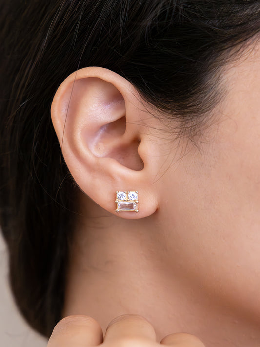 Prism Square diamond Brass Studs (Anti Tarnish)