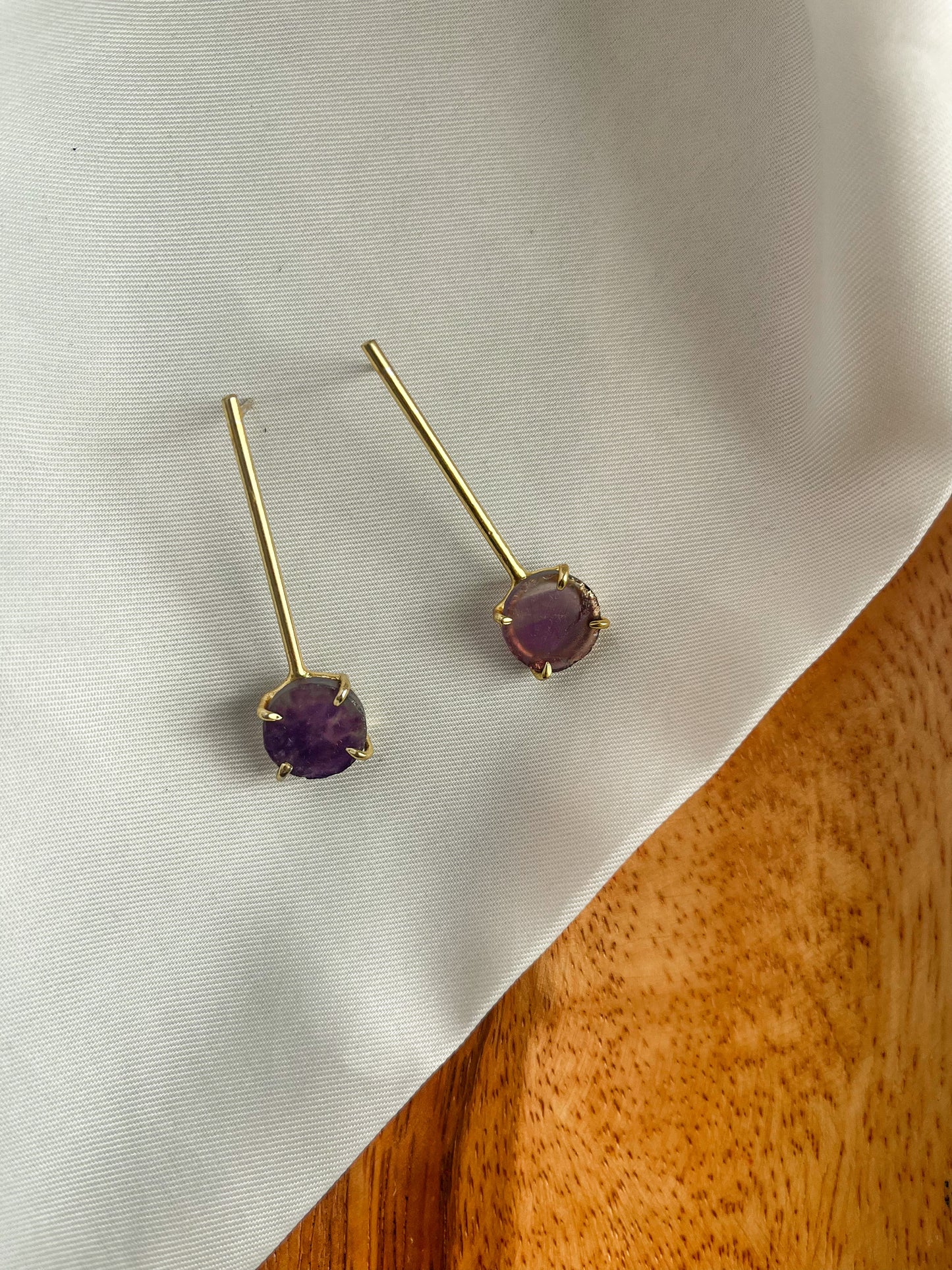 Long Amethyst Crystal Earring - Lili-Origin