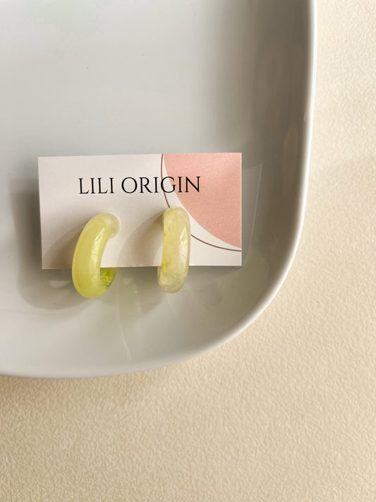 Lime Resin Hoop Earring - Lili-Origin