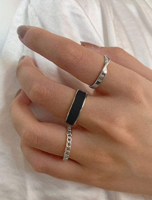 3 Ring Set Silver - Lili-Origin