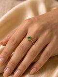Emerald Star Adjustable Brass Ring (Anti Tarnish)