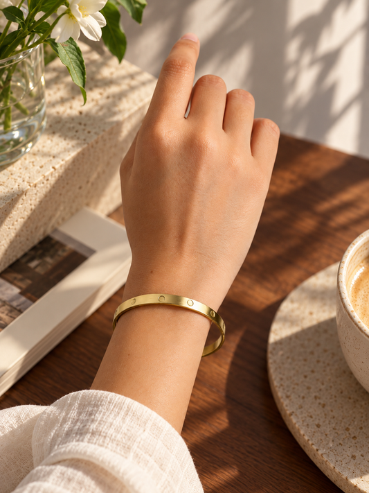 Band Brass Adjustable Bracelet (Anti Tarnish)