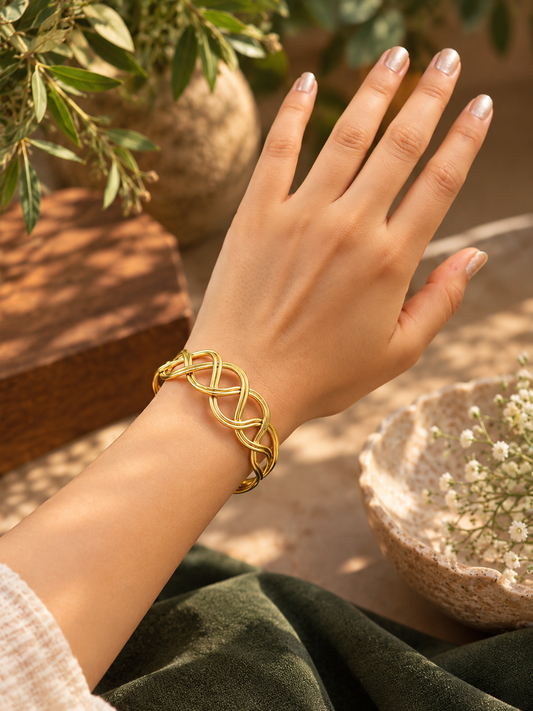 Twistale Twisty Adjustable Brass Bracelet (Anti Tarnish)