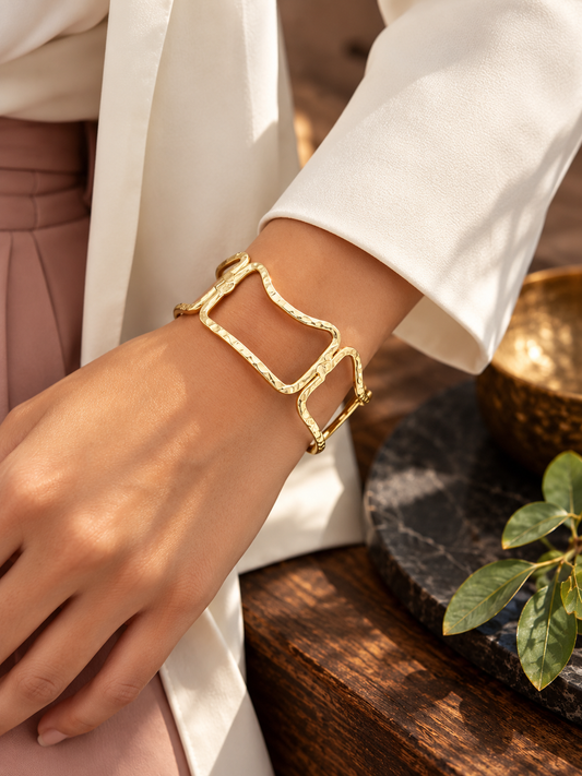 Window Brass Statement Adjustable Bracelet