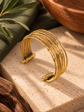 Viral 9 Layer Golden Round Bangle Adjustable Brass Bracelet (Anti Tarnish)