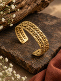 Five Vintage Bangle Brass Adjustable Bracelet (Anti Tarnish)