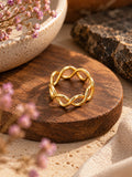 Pebble Adjustable Brass Statement Ring