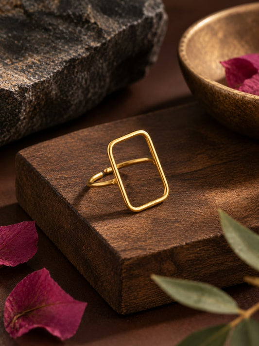 Recto Frame Brass Ring (Adjustable, Anti-Tarnish)