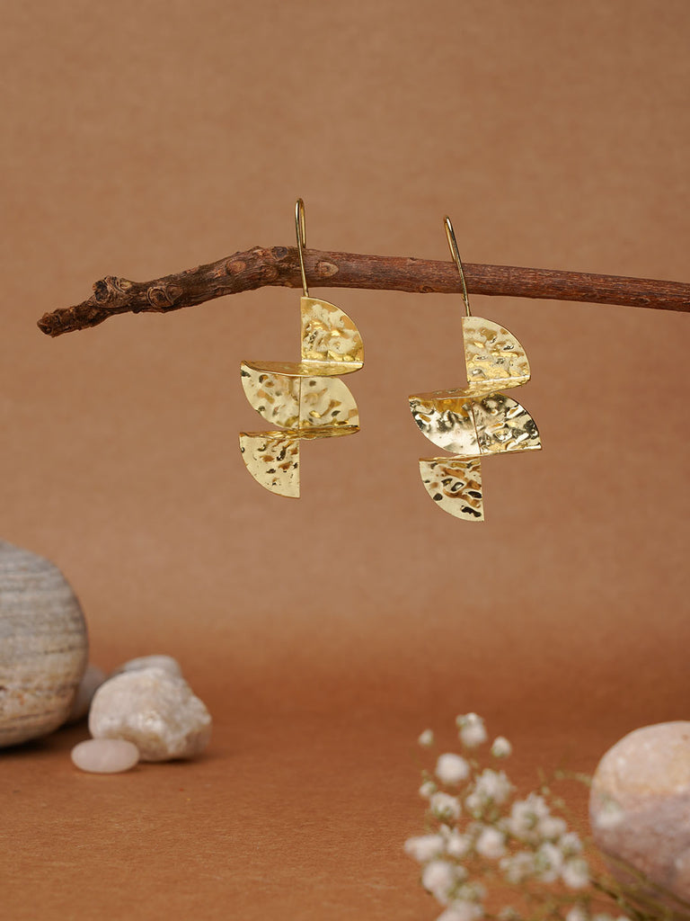 Spiral Earring - Statement Brass Earring