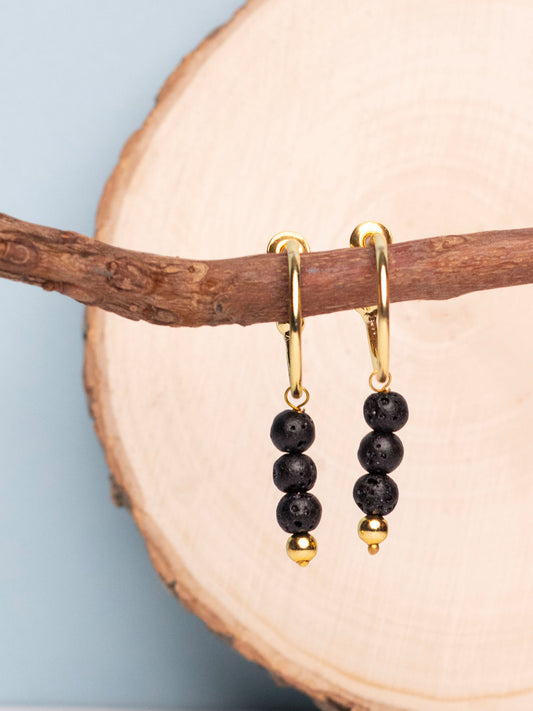 Black Lava Gemstone Earring - Lili-Origin