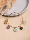 Fin Crystal Adjustable Brass Bracelet(Anti Tarnish)