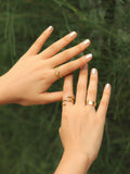 Cailin 3 Rings Combo Brass Adjustable Ring (Anti Tarnish)