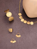 Mini Coin Brass Combo Choker + Earring + Ring + Bracelet Set (Anti Tarnish)