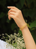 WeaveWhirl Adjustable Brass Bracelet (Anti Tarnish)