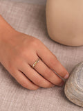 Intertwined Solo Adjustable Brass & German Silver Ring (Anti Tarnish)