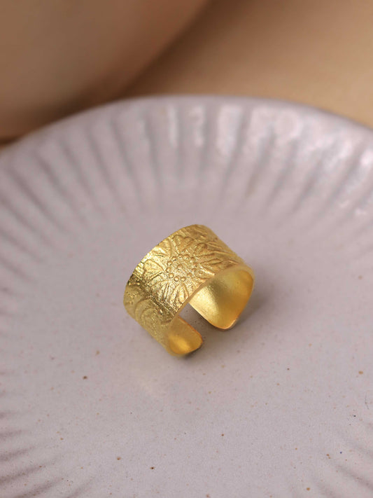 Sunflower Heritage Brass Ring Adjustable (Anti Tarnish)