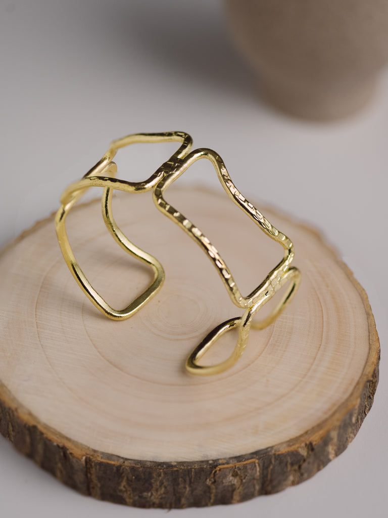 Window Brass Statement Adjustable Bracelet