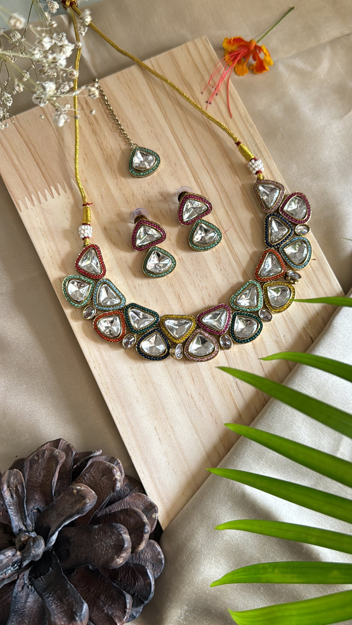 Gulrang Kundan Necklace Set ✨