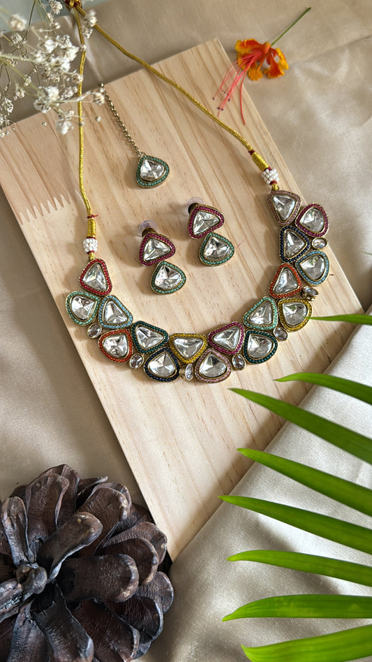Gulrang Kundan Necklace Set ✨