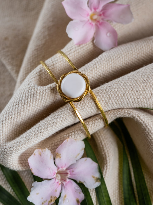 Sol White Brass Adjustable Bracelet (Anti Tarnish)