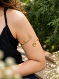 Wrapped Spiral Brass Adjustable Arm Cuff (Anti tarnish)