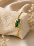 Emerald Embrace Adjustable Bracelet (Anti Tarnish)