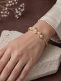 Blush Orbit Brass Adjustable Bracelet (Anti Tarnish)