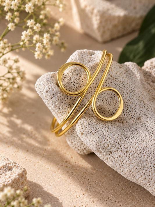 Infinity Loop Brass Adjustable Bracelet (Anti Tarnish)
