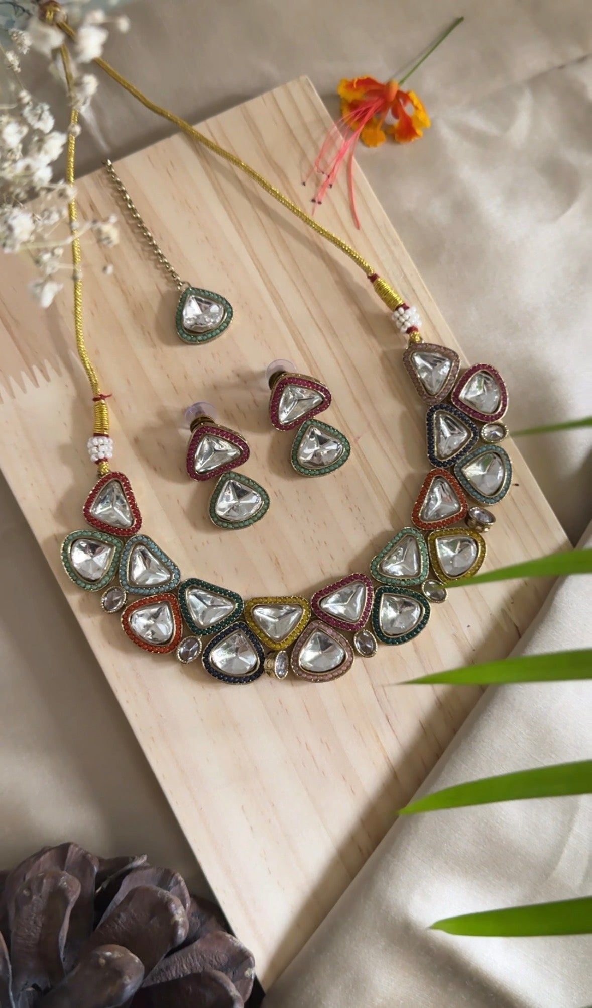 Gulrang Kundan Necklace Set ✨