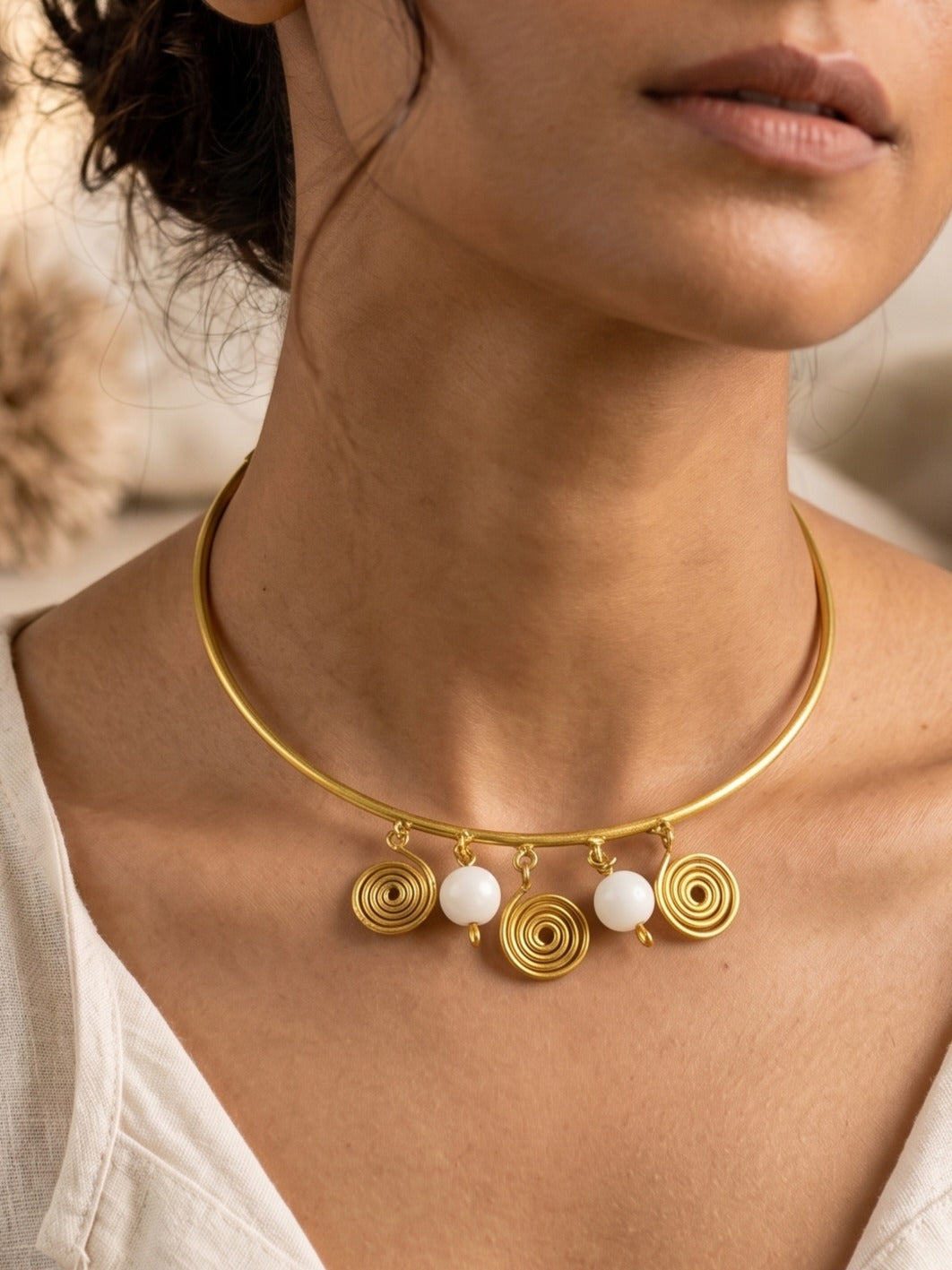 Dokri Style Brass Hasli Adjustable Choker (Anti Tarnish)