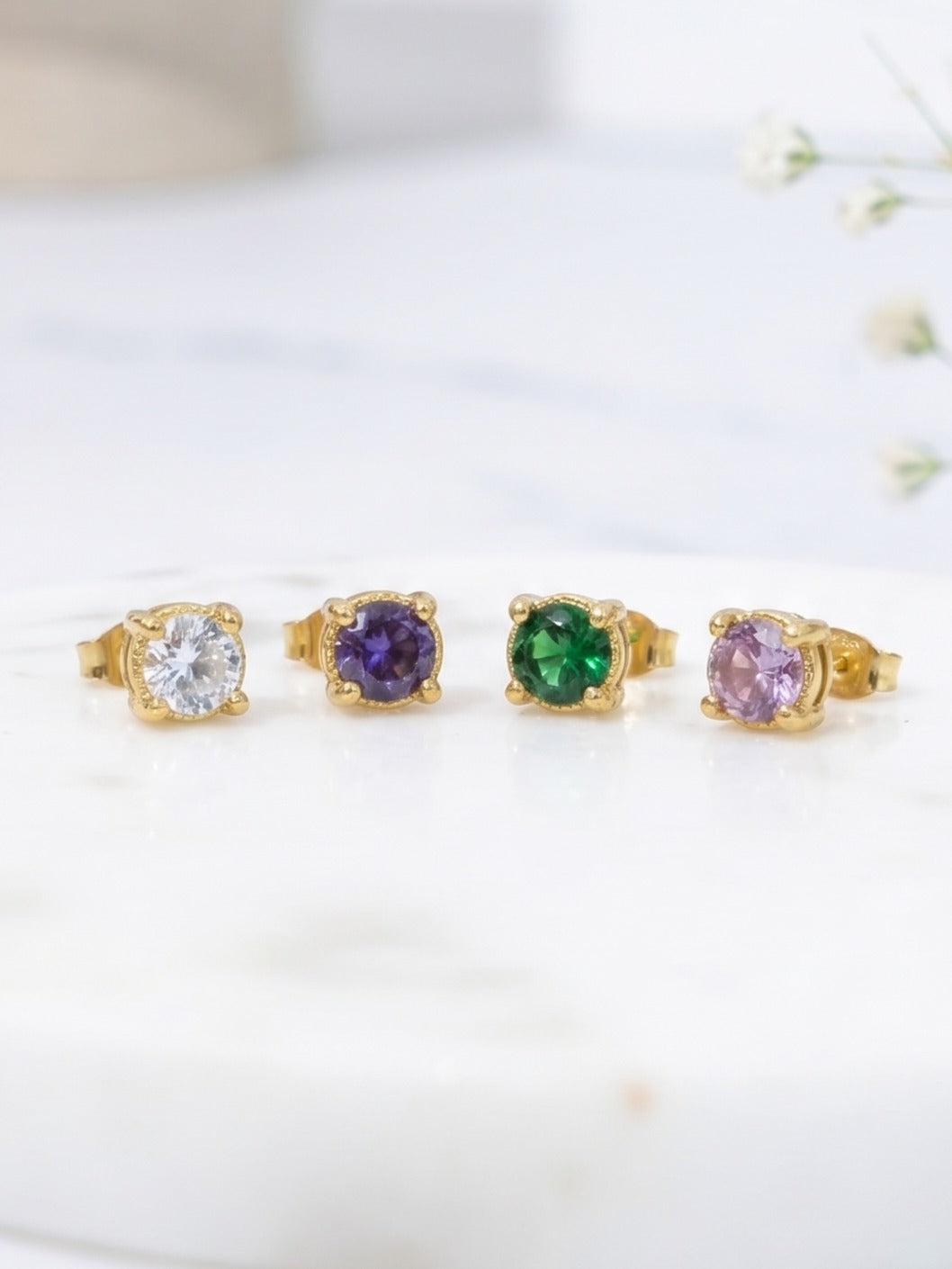 Pixie Glow Brass Studs (Anti Tarnish) Combo of 4 Studs
