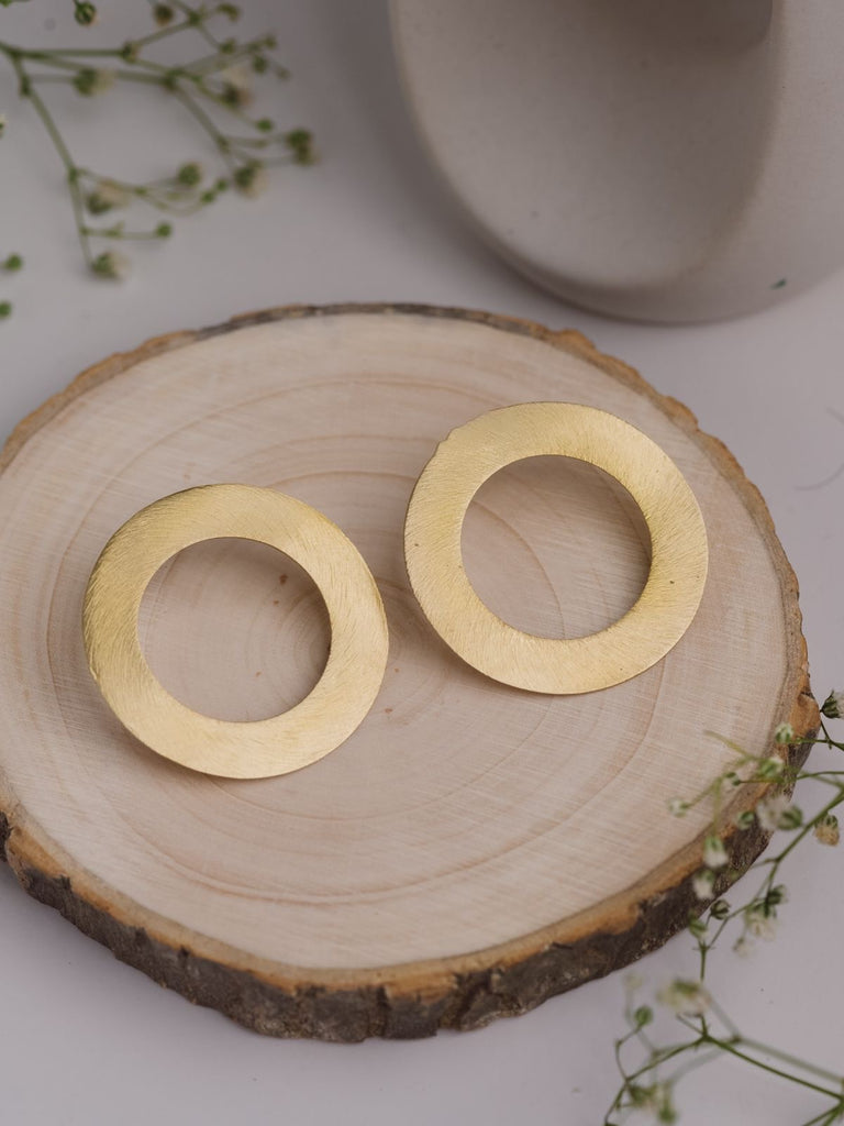 Big Eye Brass Statement Earring