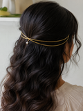 Luna Pearl Hair Cuff Brass Adjustable (Anti Tarnish)