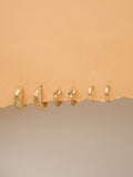 3 Pairs Chunky Hoops Gold Earrings - Lili-Origin