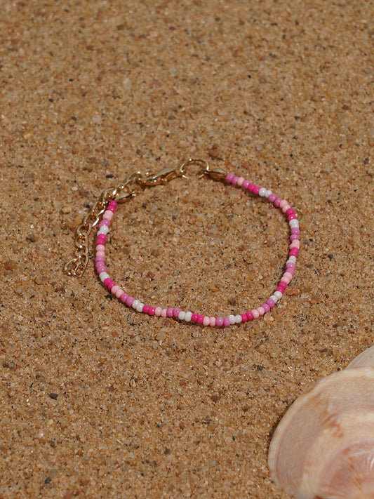 Pink beaded bracelet