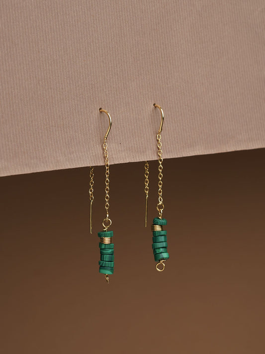 Turquoise Dangling Earring - Gemstone 18k Gold Plated